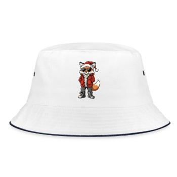 Fuchs Weihnachten Winter - Bucket Hat - Weiß/Navy - Vorne