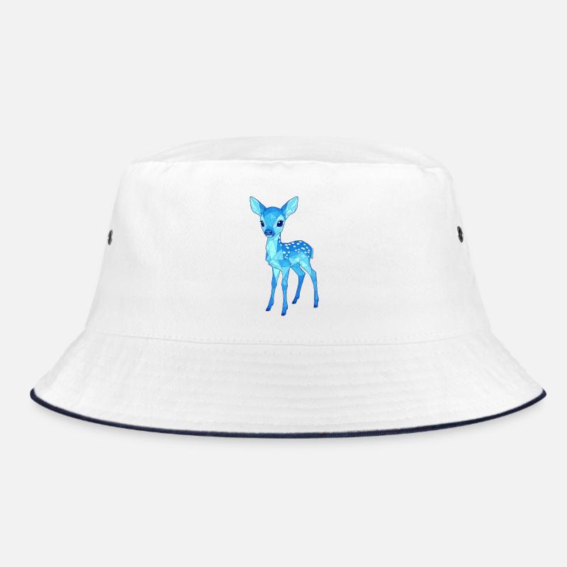 Blauer Low-Poly Hirsch Bucket Hat