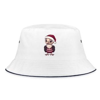 Harpy Bird Christmas Xmas - Bucket Hat - white/navy - Front