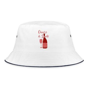 Cheers & Santé – Design artistique du vin - Bob - blanc/marine - Devant