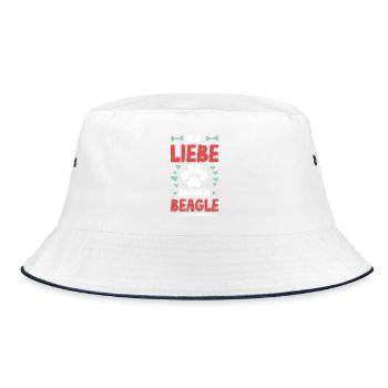 J’aime mon cœur de patte de beagle - Bob - blanc/marine - Devant