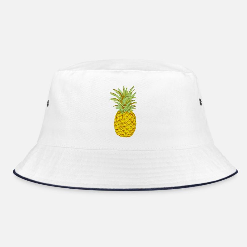 Ripe Pineapple Yellow Stylized Drawing Bucket Hat