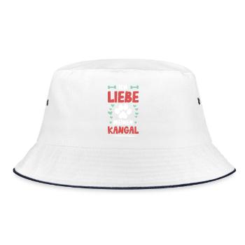 Ich liebe meinen Kangal - Bucket Hat - Weiß/Navy - Vorne