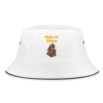 Rain or Shine, Mud Feet! Dancing in the Mud, Festival - Bucket Hat - white/navy - Front
