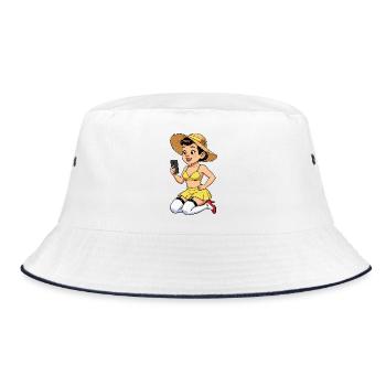 Cheerful influencer - Bucket Hat - white/navy - Front