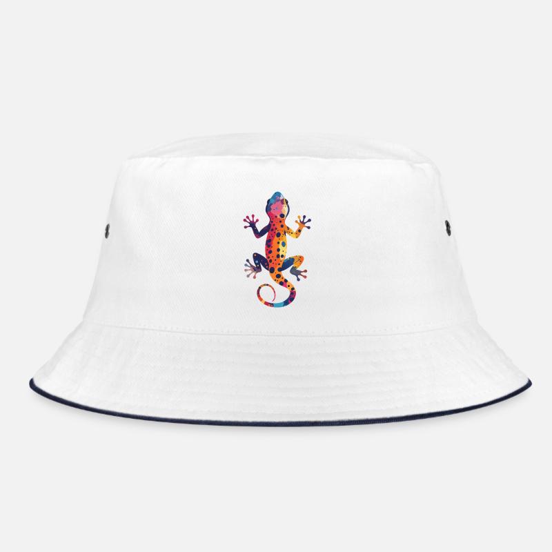Gecko Farbenspiel Spritzer bunte Eidechse Kunst Bucket Hat