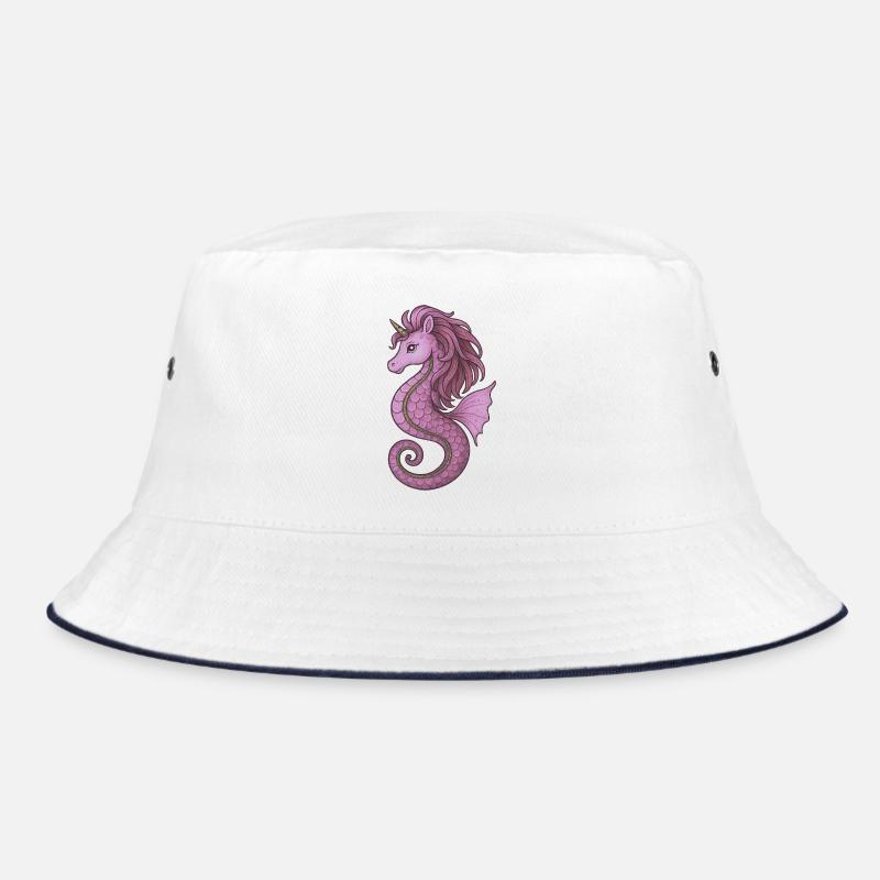 Seepferdchen-Einhorn Pink Violet Bucket Hat