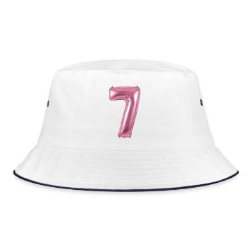 7th Birthday Shirt, Seventh Birthday Helium - Bucket Hat - white/navy - Front