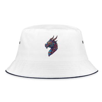 Colorful Dragon Mosaic - Bucket Hat - white/navy - Front