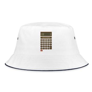 Solar Power Calculator Retro - Bucket Hat - white/navy - Front