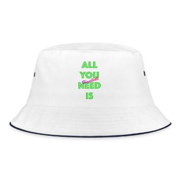 All You Need Is Handball (Grün) - Bucket Hat - Weiß/Navy - Vorne