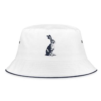Vintage Bunny | Motif animalier de la forêt gravé en détail - Bob - blanc/marine - Devant