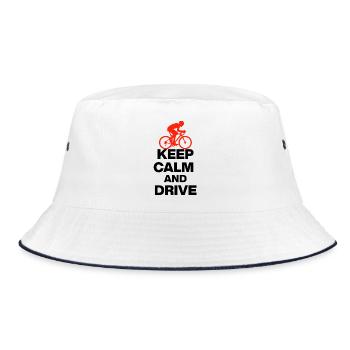 KEEP CALM AND RIDE! ROAD BIKE AND CYCLING GIFT s - Bucket Hat - white/navy - Front
