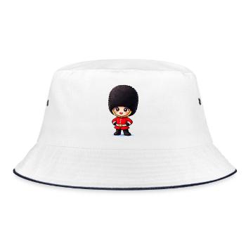 Niedlicher London Palastwächter Cartoon - Bucket Hat - white/navy - Front