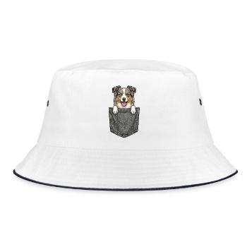 Berger Australien dans la Poche - Chien Mignon - Bob - blanc/marine - Devant