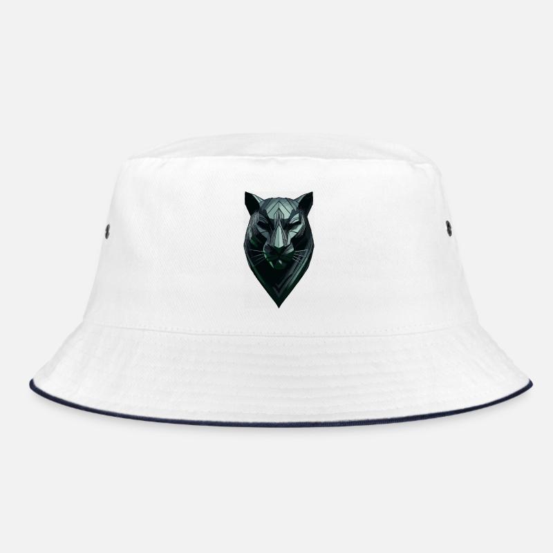Abstracte zwarte panter - Bucket Hat - Weiß/Navy
