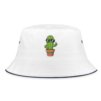 Cactus avec lunettes de soleil - Bob - blanc/marine - Devant
