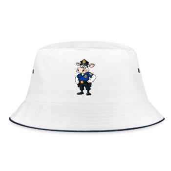 Cows Policeman / Police Cow - Bucket Hat - white/navy - Front