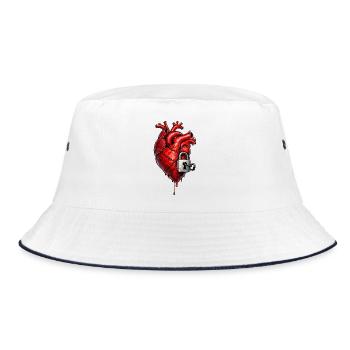 Outgoing Scar Heart - Bucket Hat - white/navy - Front