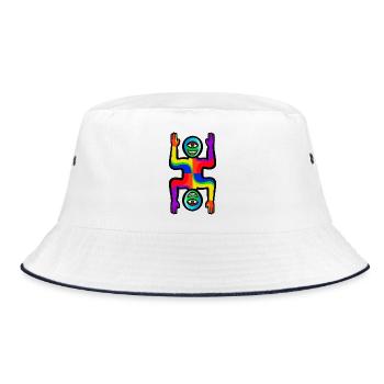 Rainbow Two Faces Figure - Bucket Hat - white/navy - Front