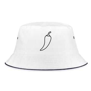 Chili pepper hot outline - Bucket Hat - white/navy - Front