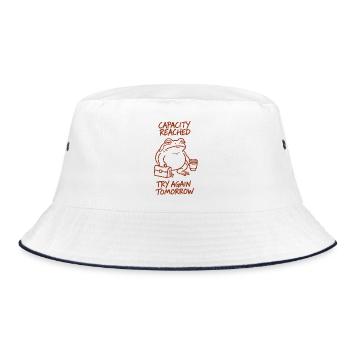 Capacity reached | Tomorrow again - Bucket Hat - white/navy - Front