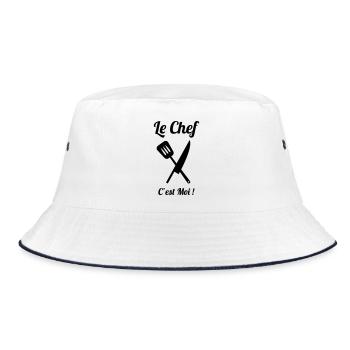 Der Küchenchef bin ich - Bucket Hat - Weiß/Navy - Vorne