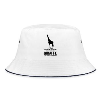 Giraffe Sayings Giraffe Funny Giraffe Gift - Bucket Hat - white/navy - Front