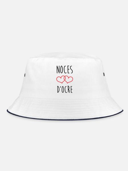 Ochre Wedding 71 Jahre Ehe - Bucket Hat - Weiß/Navy - Vorne