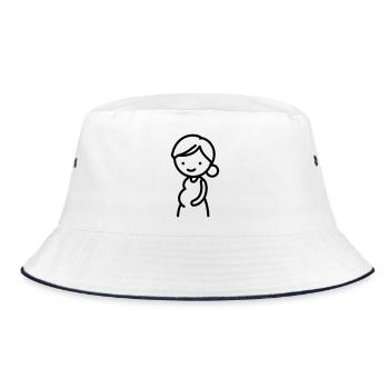 pregnant woman - Bucket Hat - white/navy - Front