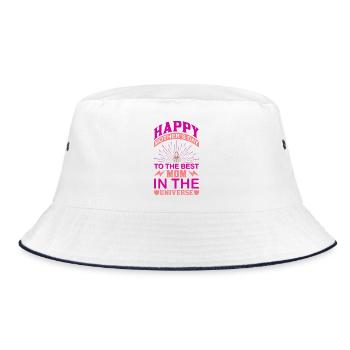 Beste Mama im Universum – Frohen Muttertag - Bucket Hat - Weiß/Navy - Vorne