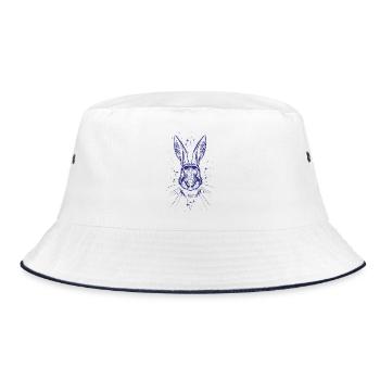 Bunny Easter Bunny Easter Vintage Animal - Bucket Hat - white/navy - Front