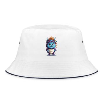 Coffee Monster - Caffeine Zombie - Morning Grouch - Bucket Hat - white/navy - Front