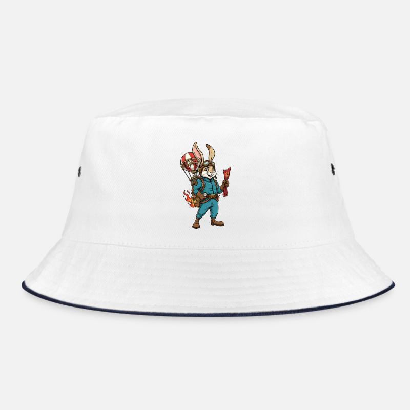 Rabbit Aviator Steampunk Heißluftballonflug Bucket Hat