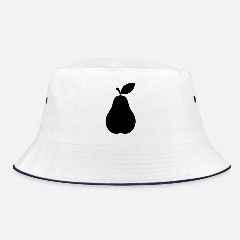 Pear Silhouette – Elegant Fruit Design - Bucket Hat - white/navy