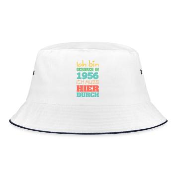 1956 - Bucket Hat - Weiß/Navy - Vorne