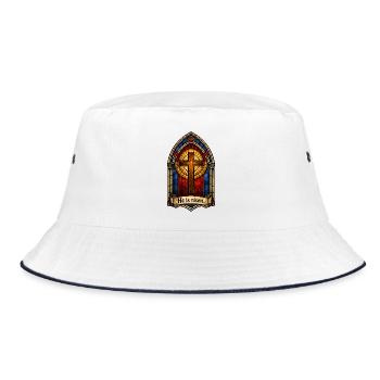  He Is Risen - Bucket Hat - Weiß/Navy - Vorne