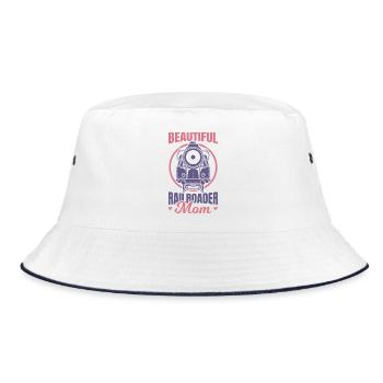 Railroad Worker Mom - Bucket Hat - white/navy - Front