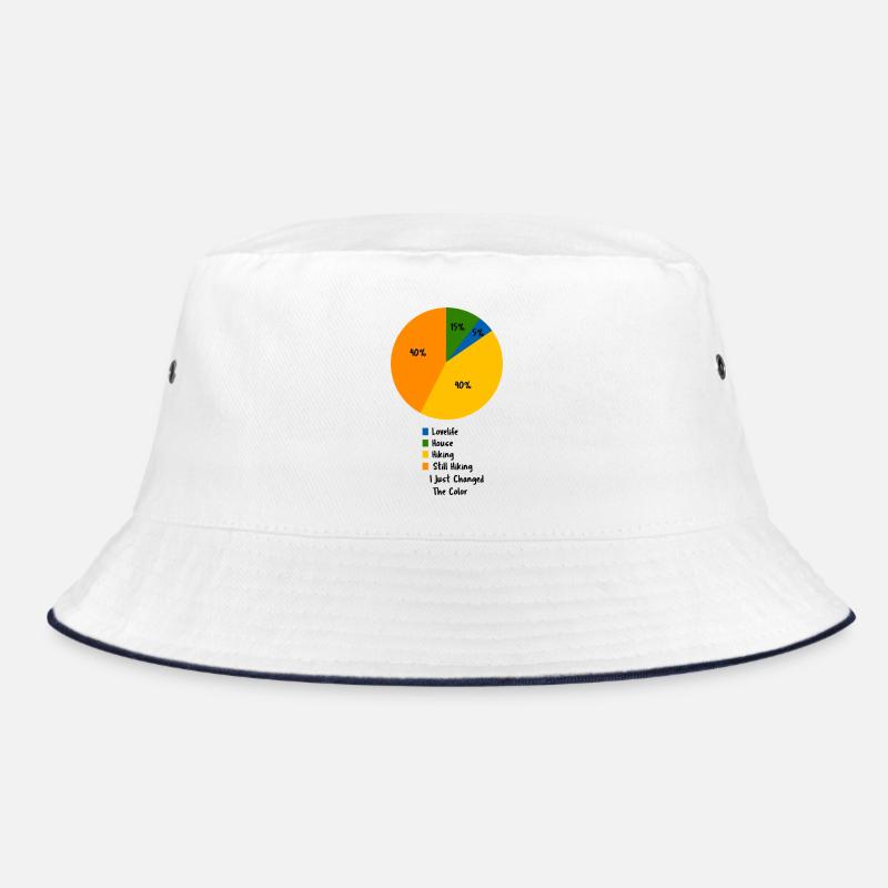 Hiking Life Pie Chart Mountain Trail Walker Bucket Hat