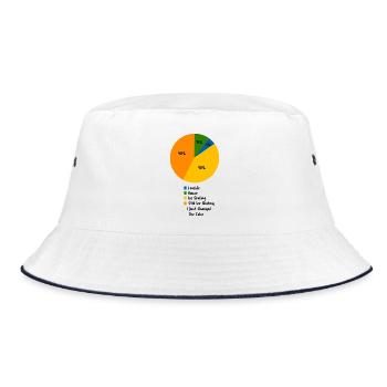 Eislauf-Leben Pie-Chart Eiskunstläufer - Bucket Hat - Weiß/Navy - Vorne