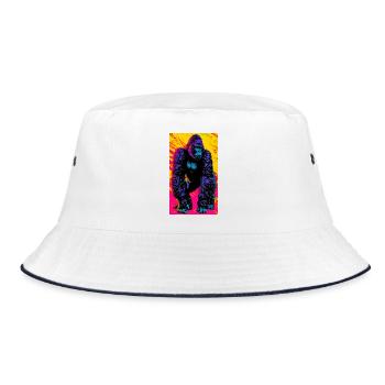 gorilla - Bucket Hat - white/navy - Front