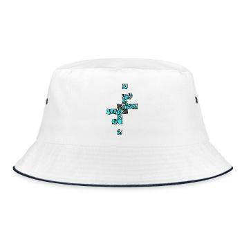 Shattered Diamond in Blue - Bucket Hat - white/navy - Front