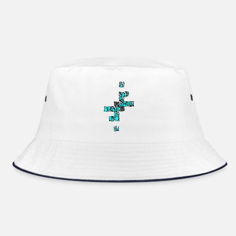 Zerbrochener Diamant in Blau Bucket Hat
