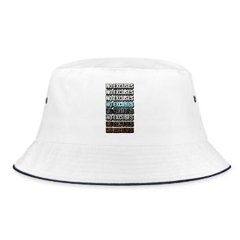 No excuses for colorful motivation - Bucket Hat - white/navy - Front