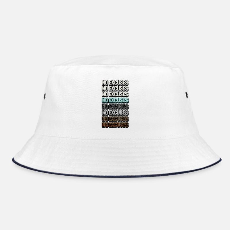 No excuses for colorful motivation Bucket Hat