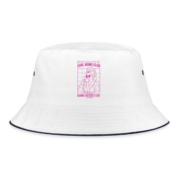 Cool Moms Club Coffee Chaos Shirt - Bucket Hat - Weiß/Navy - Vorne