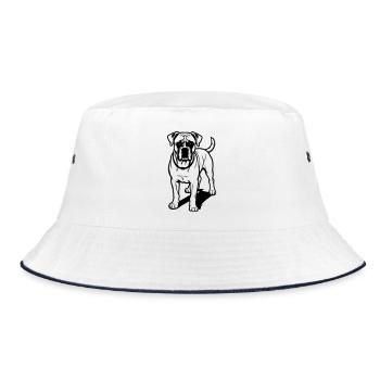 Chien boxer - Bob - blanc/marine - Devant