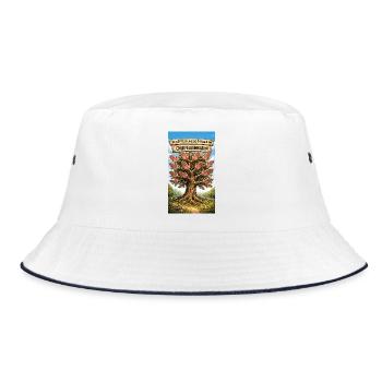 Du rüttelst ganz schön stark am Ohrfeigenbaum - Bucket Hat - Weiß/Navy - Vorne