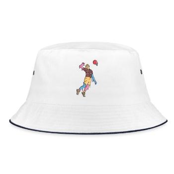 Volleyball Spieler Eiscreme Kinder Volleyballer - Bucket Hat - white/navy - Front