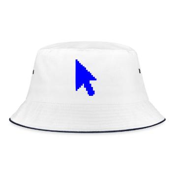 Pointer Mouse Silhouette - Bucket Hat - white/navy - Front